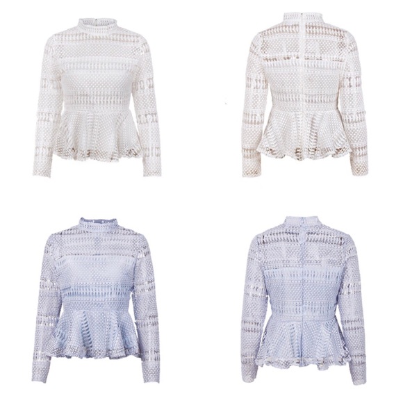 ‼️PRICE FIRM LAST CALL Intricate Lace Peplum Top - Picture 5 of 7